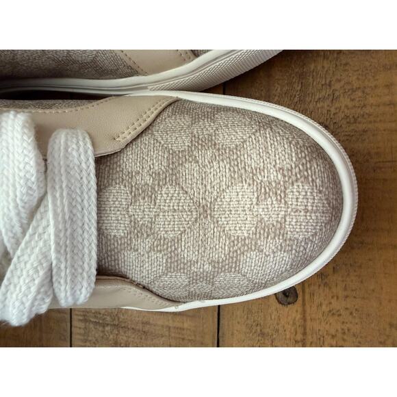 Kate Spade New York Shoes Women's Beige Spade Flower Jacquard Lace Up Sneakers - Picture 6 of 9